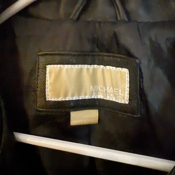 Women's Black Michael Kors Leather Jacket - Picture 2 of 8